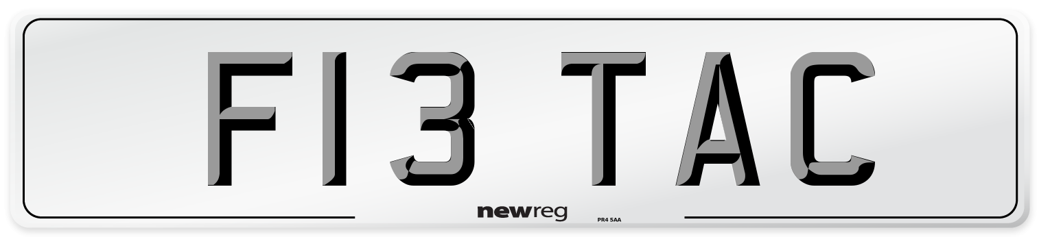 F13 TAC Number Plate from New Reg